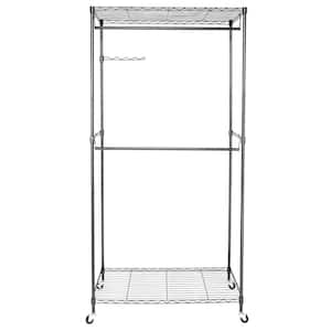 TRINITY Chrome Steel Rolling Clothing Rack in the Clothing Racks