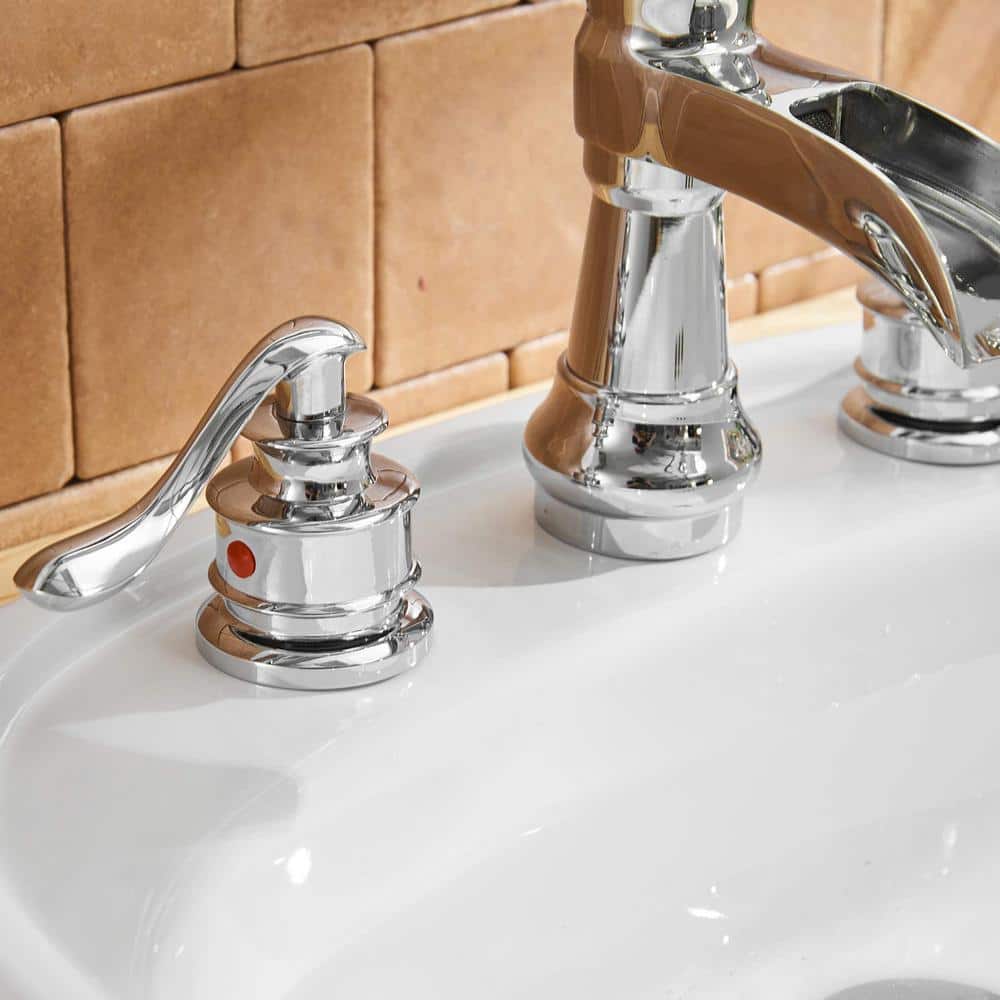 Chrome 8 in. Waterfall Widespread 2-Handle Bathroom Faucet