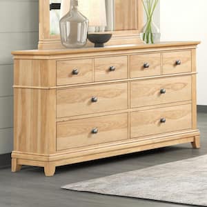 Zeller Natural Oak 8-Drawer 62 in. Dresser