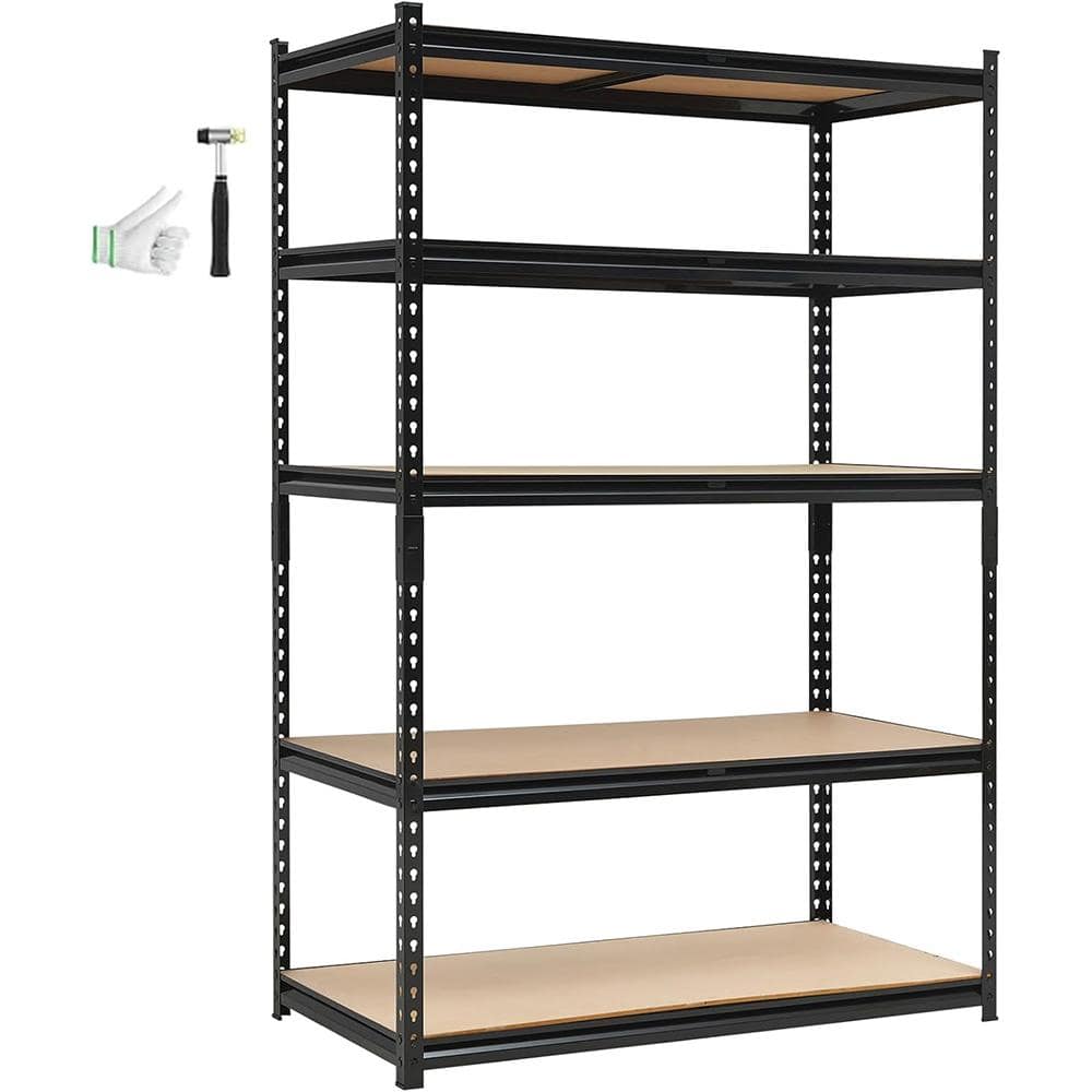 5-Tier Industrial Steel Shelving, 3000 lbs Cap, Adjustable Utility Rack, Tool-Free Assembly price history on PriceWatchPro