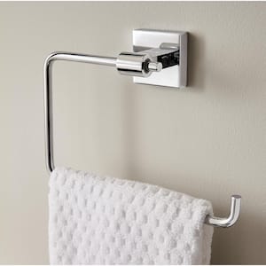 Maxted Wall Mount Square Open Towel Ring Bath Hardware Accessory in Polished Chrome