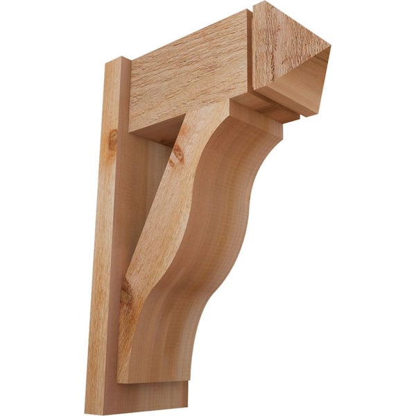 Ekena Millwork 8 in. x 26 in. x 18 in. Western Red Cedar Fuston Arts and Crafts Rough Sawn Outlooker