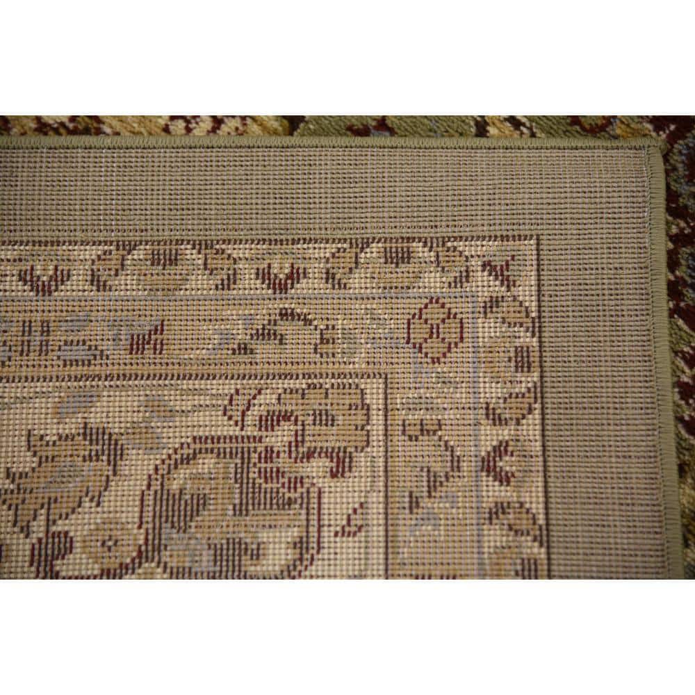 Voyage Light Green and Cream Rectangular Synthetic Area Rug 9' x 12'