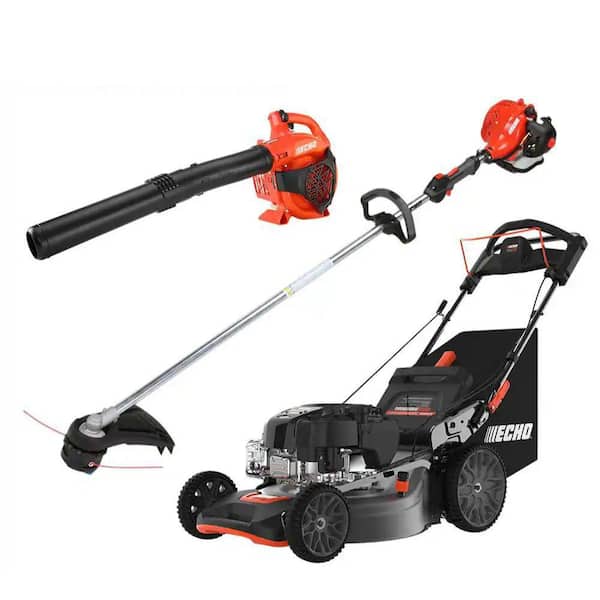21 in. 190 cc Gas 3-in-1 RWD Self-Propelled Lawn Mower Combo Kit with 21.2 cc SRM-225 String Trimmer and 25.4 cc Blower