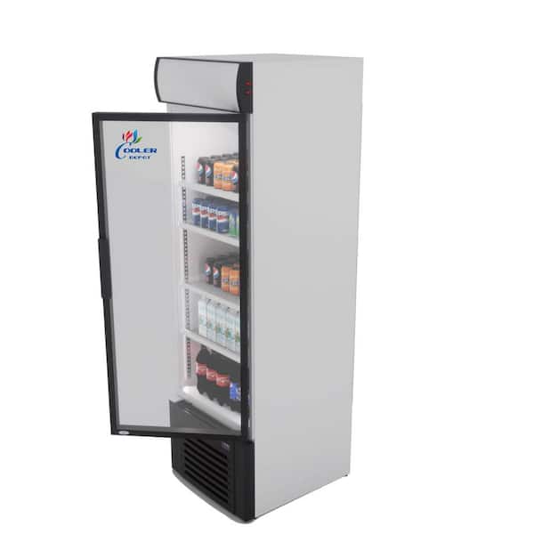 25 in. W 15.5cu.ft Commercial Merchandise Upright Display Single Glass Door Beverage Refrigerator cooler in White