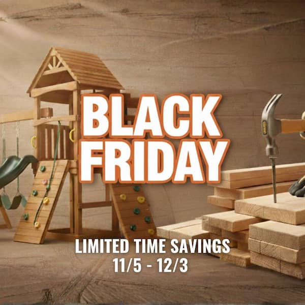 DIY Ranger Plus Wooden Outdoor Playground Set with Slide, Rock Wall, and Swing Set