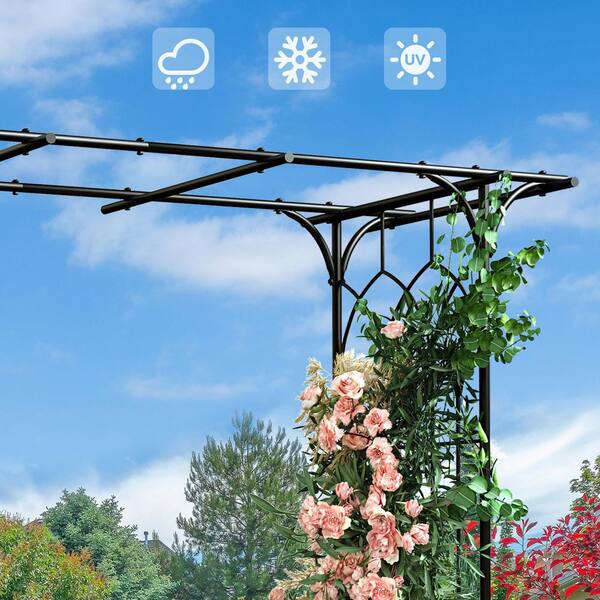 OGETFUUR 81 in. H Garden Arch Trellis for Climbing Plants Backyard