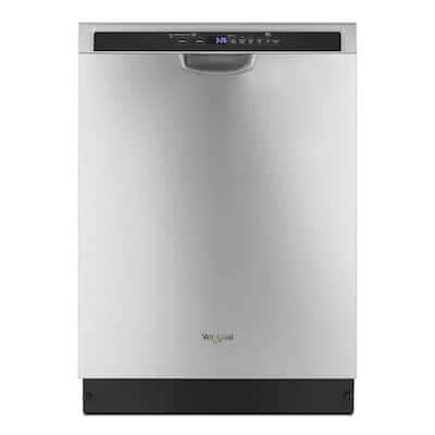 24 in. Monochromatic Stainless Steel Front Control Built-In Tall Tub Dishwasher with a Third Level Rack, 50 dBA