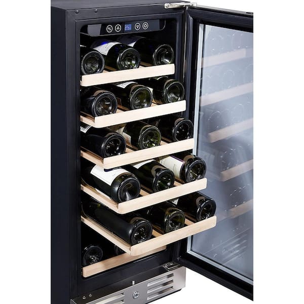 Kalamera 15 In Built In 30 Bottle Single Zone Wine Cooler Compressor Krc 30szb The Home Depot