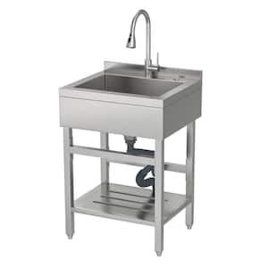 AMGOOD 20 in. x 20 in. Freestanding Stainless Steel 1-Compartment