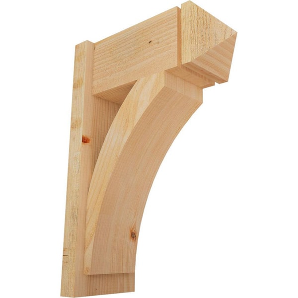 Ekena Millwork 8 in. x 26 in. x 18 in. Douglas Fir Thorton Arts and Crafts Rough Sawn Outlooker