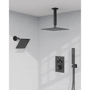 MultiplePress Single Handle 7-Spray Tub and Shower Faucet 2.5 GPM in Matte Black Valve Included (2-pack)