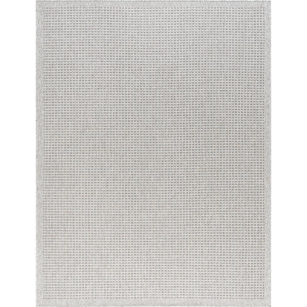 Tayse Rugs Denver Basketweave Taupe 8 ft. x 10 ft. Indoor/Outdoor Area