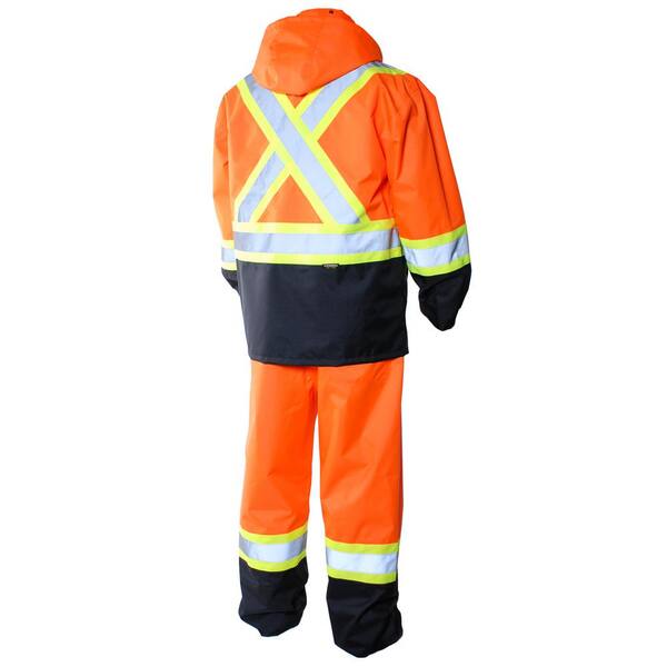 safety orange rain gear