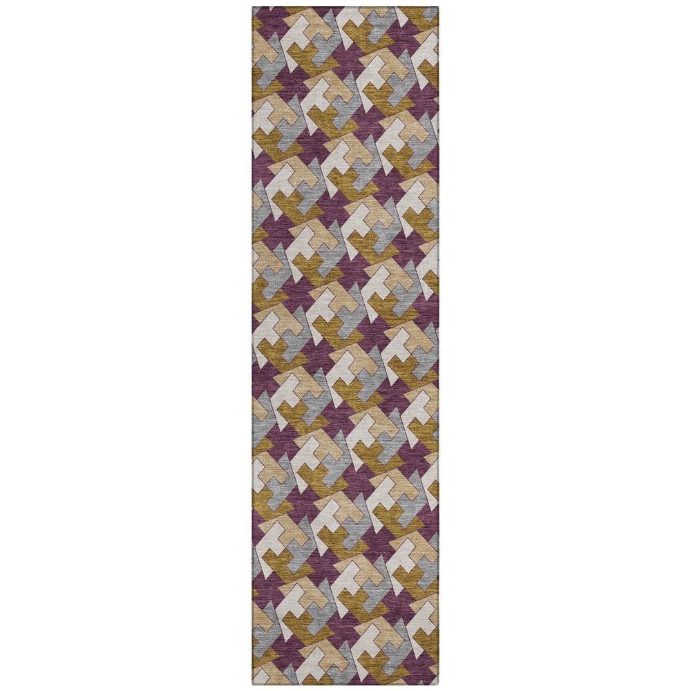 Chantille Machine Washable Indoor/Outdoor Abstract ACN2851 Eggplant 2 ft. x 7 ft. Runner Rug price history on PriceWatchPro