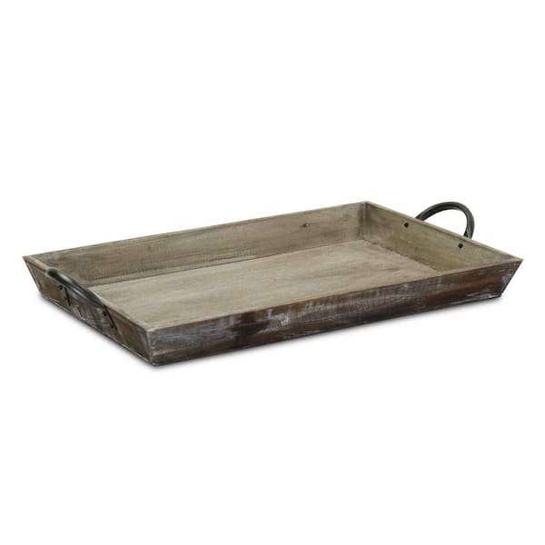 HomeRoots Amelia 18.5 in. W x 2.25 in. H x 12.5 in. D Rectangle Brown Fir Dinnerware and Serving Storage