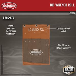 14 in. Big Wrench Tool Roll with 5 Tool Bag Storage Pockets