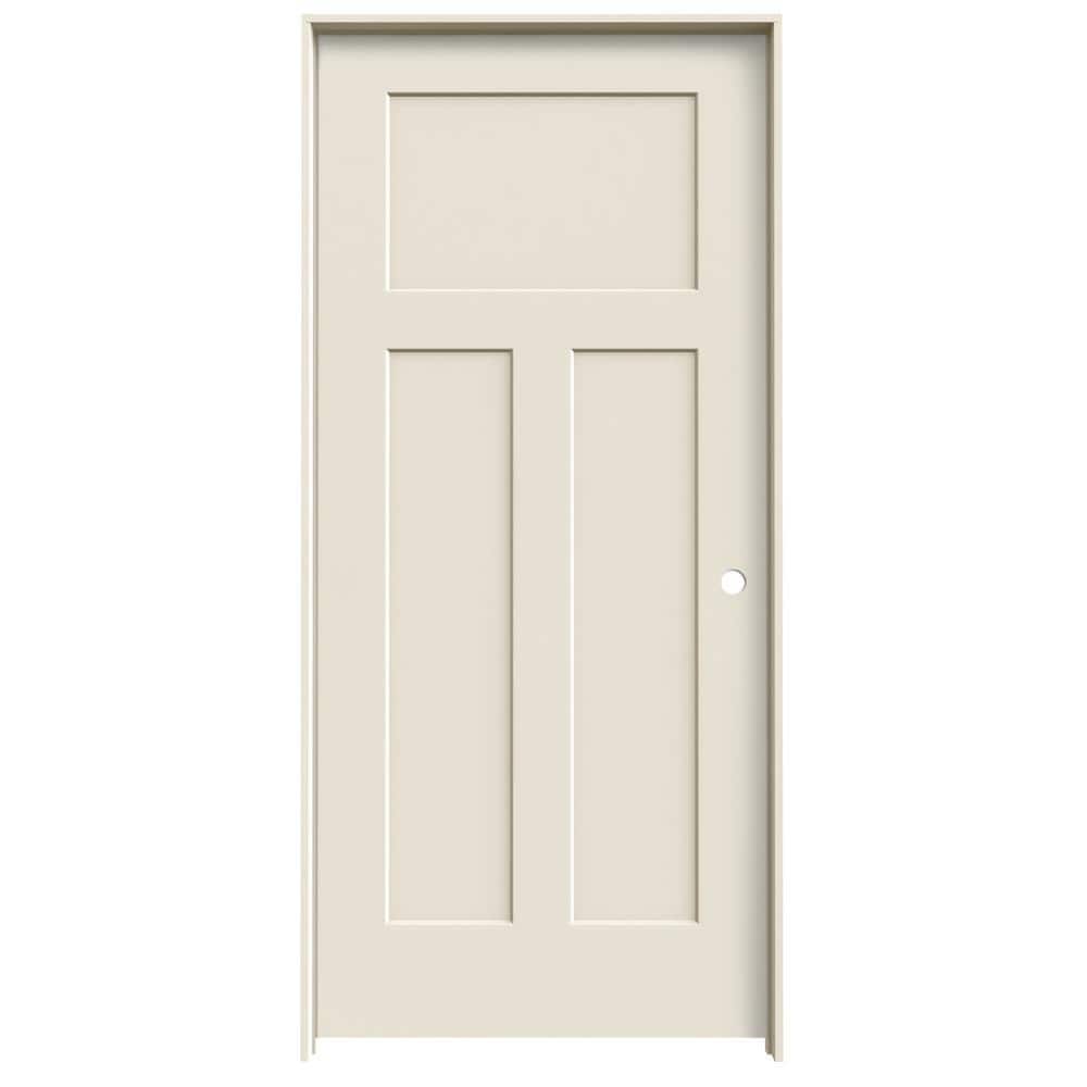 36 in. x 80 in. Smooth Cratsman 3-Panel Left-Hand Solid Core Primed Molded Composite Single Prehung Interior Door price history on PriceWatchPro