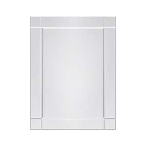Seeley 30 in. W x 40 in. H Large Rectangular Glass Framed Wall Bathroom Vanity Mirror in All-glass