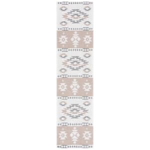 Augustine Taupe/Cream 2 ft. x 9 ft. Ikat Western Runner Rug