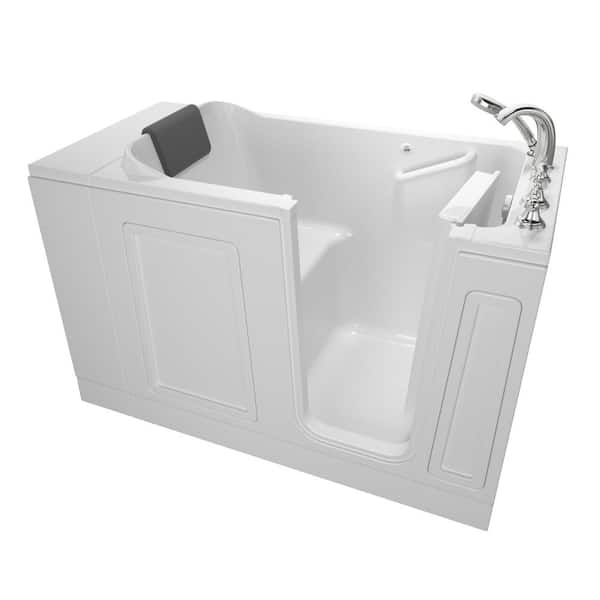 American Standard Acrylic Luxury Series 60 in. x 30 in. Right Hand Drain Walk-in Soaking Bathtub in White