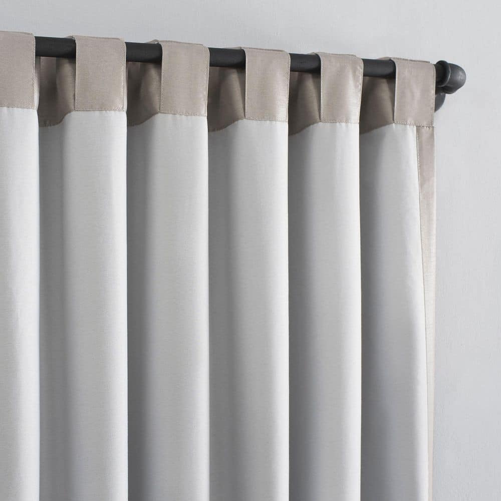 Stone Beige Faux Silk Blackout Curtain Panel, 50" x 63"