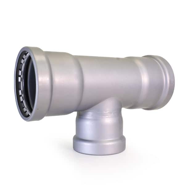 TitanPress 3/4 in. x 3/4 in. x 1/2 in. Carbon Steel Press Reducing Tee EPDM Seal Green Dot General Plumbing Applications