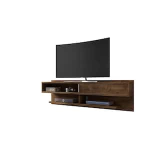 Rochester 71 in. Rustic Brown Floating Entertainment Center Fits TVs Up to 60 in. with Cable Management