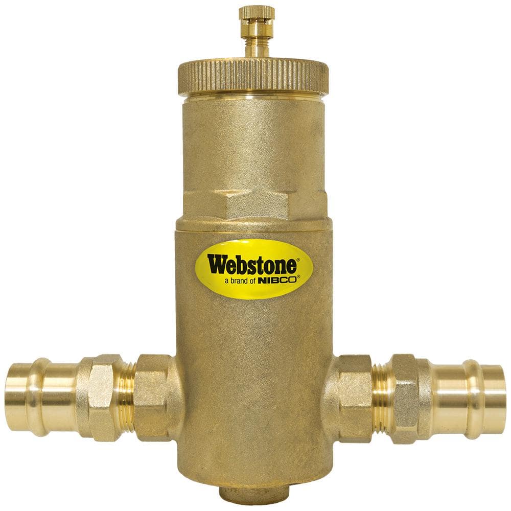 Webstone, a brand of NIBCO 1-1/4 in. Press Forged Brass Air Separator with  Removable Vent Head and Coalescing Medium 78005 - The Home Depot