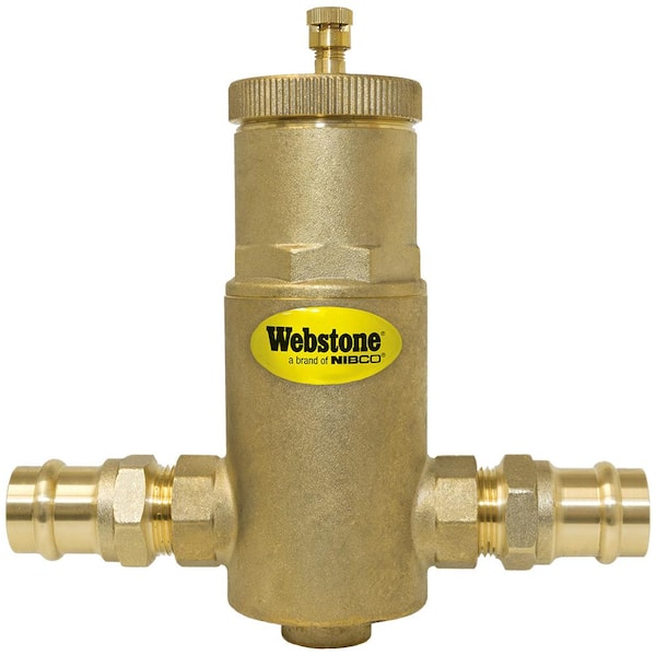 Webstone, a brand of NIBCO 1-1/4 in. Press Forged Brass Air Separator with Removable Vent Head and Coalescing Medium