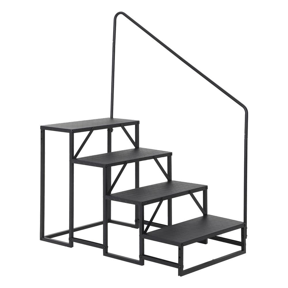 Heavy Duty Stability & Safety, RV Step Stool with Handrail, 4-Step Carbon Steel Ladder 660 lbs. Capacity, Outdoor Stairs price history on PriceWatchPro