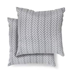 18 in. x 18 in. Afton Stone Square Outdoor Throw Pillow (2 Pack)