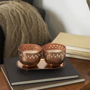 Copper Sauvignon Blanc Scented Cutout Spotted 7 oz. 1-Wick Candle with White Wax (Set of 2)