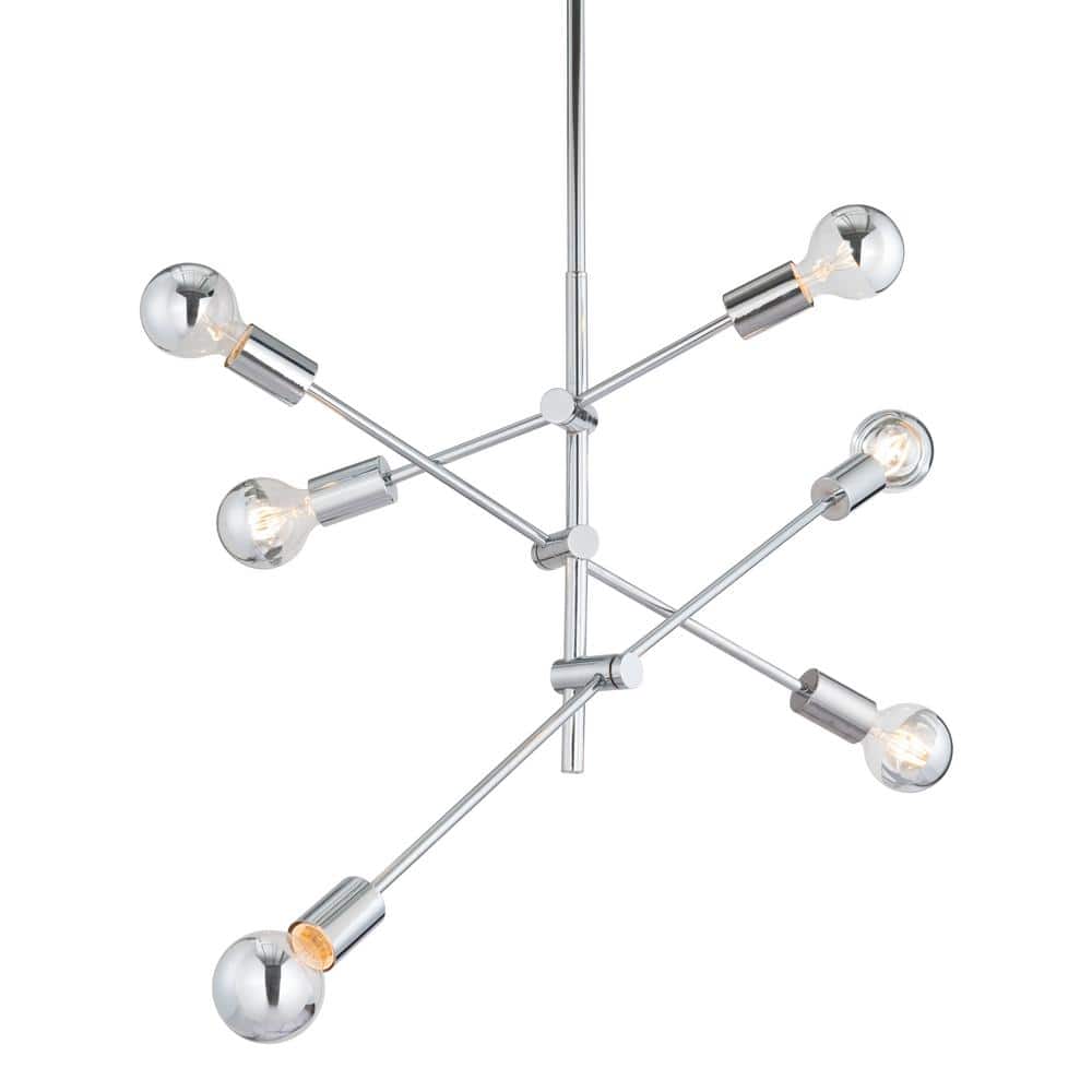 ZUO Brixton 6-Light Chrome Pendant with Metal shade 56059 - The Home Depot