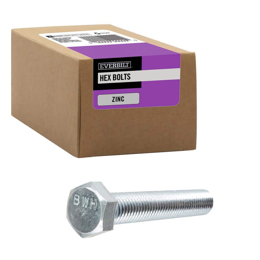 Everbilt 5/8 in.-11 x in. Zinc Plated Hex Bolt 801146 The Home Depot