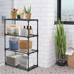 4-Shelf Wire Rack Steel Pantry Organizer With Cover, Black (1 Pack)