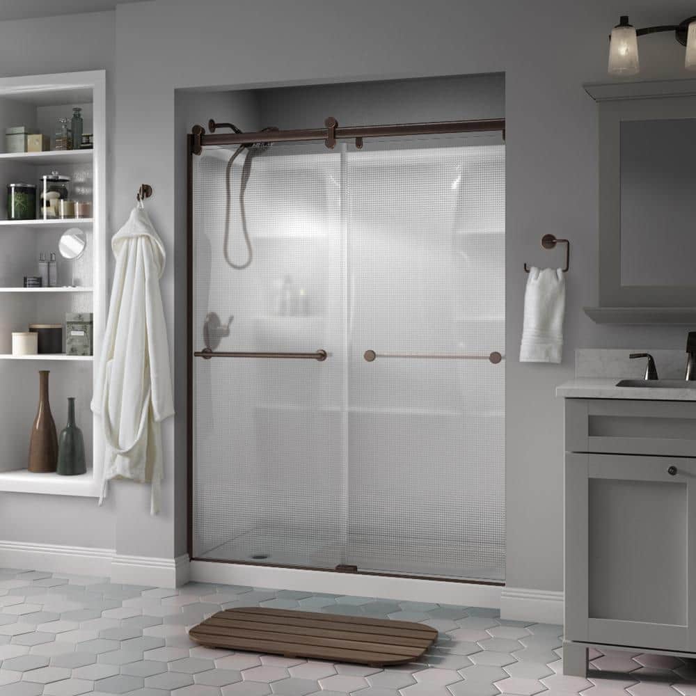 Delta Lyndall 60 x 71 in. Frameless Contemporary Sliding Shower Door in