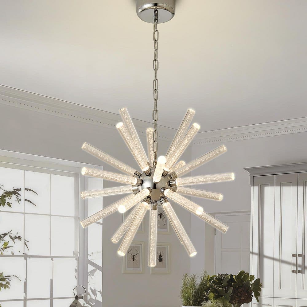 Bubble regular Silver シャンデリア BAOURE 24 Light Dimmable Integrated LED Silver Bubble Pillar