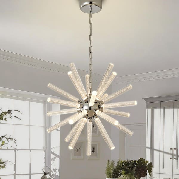 BAOURE 24 Light Dimmable Integrated LED Silver Bubble Pillar BAOURE 24 Light Dimmable Integrated LED Silver Bubble Pillar