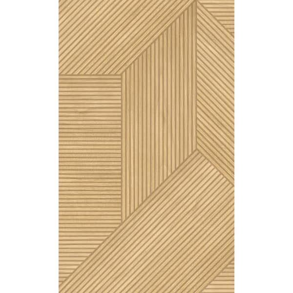 Walls Republic Camel Textured Geometric Wood Panel Style Paste the Wall Double Roll Wallpaper 57 sq. ft.