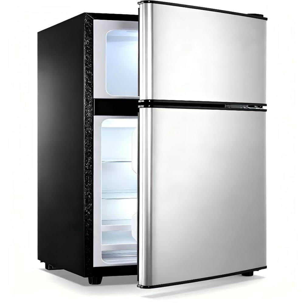 3.5 Cu.Ft Single Door Fridge Freezer, Low Noise, 7 Modes, Adjustable Shelves, Silver Compact for Dorm & Bedroom price history on PriceWatchPro