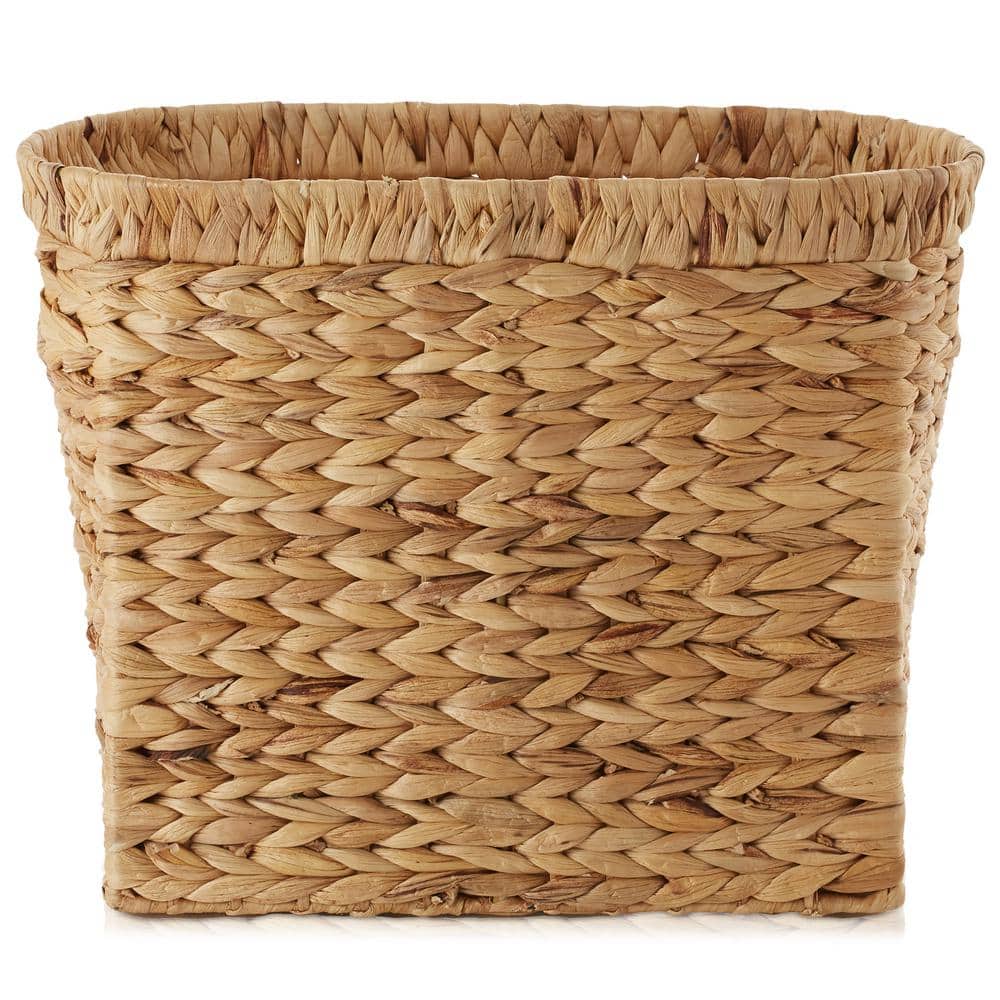 Natural Oval Water Hyacinth Storage Basket with Handles