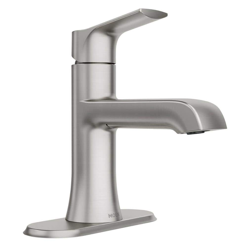 MOEN Liso Single Handle Single Hole Bathroom Faucet in Spot Resist ...