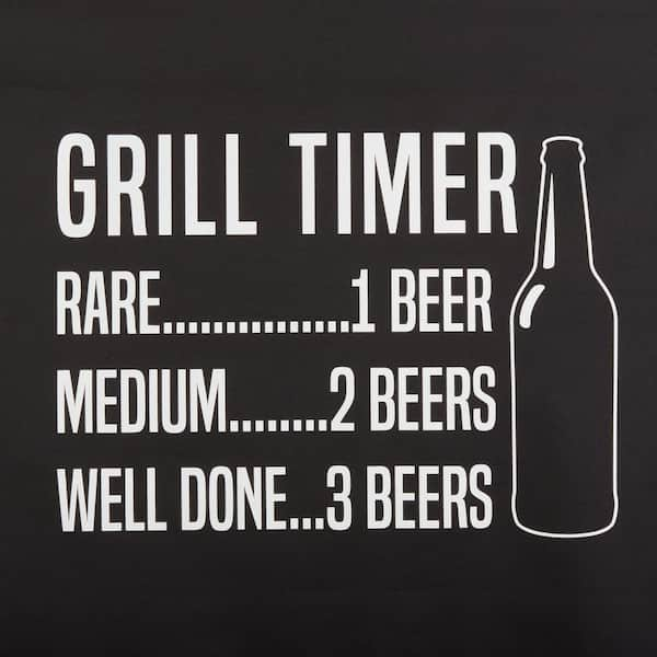 BBQ TIMER: Rare/1 beer, medium/3 beers..