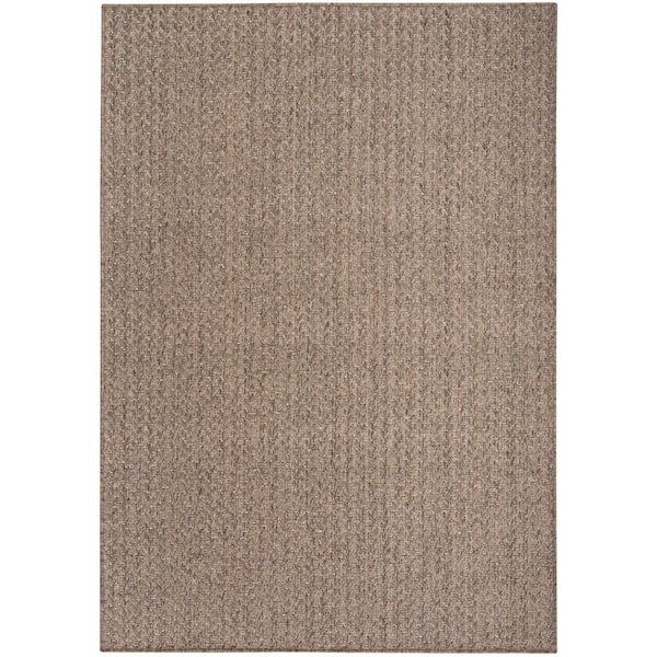 Nourison Tulum Brown 5 ft. x 7 ft. All-Over Design Contemporary Area Rug