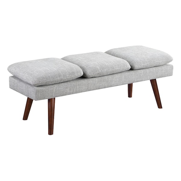 OSP Home Furnishings Amanda Grey Fabric Mid-Century Bench (54 in. x 19.75 in. x 18.25 in.)