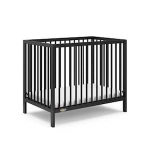 Teddi Black 4-in-1 Convertible Mini Crib