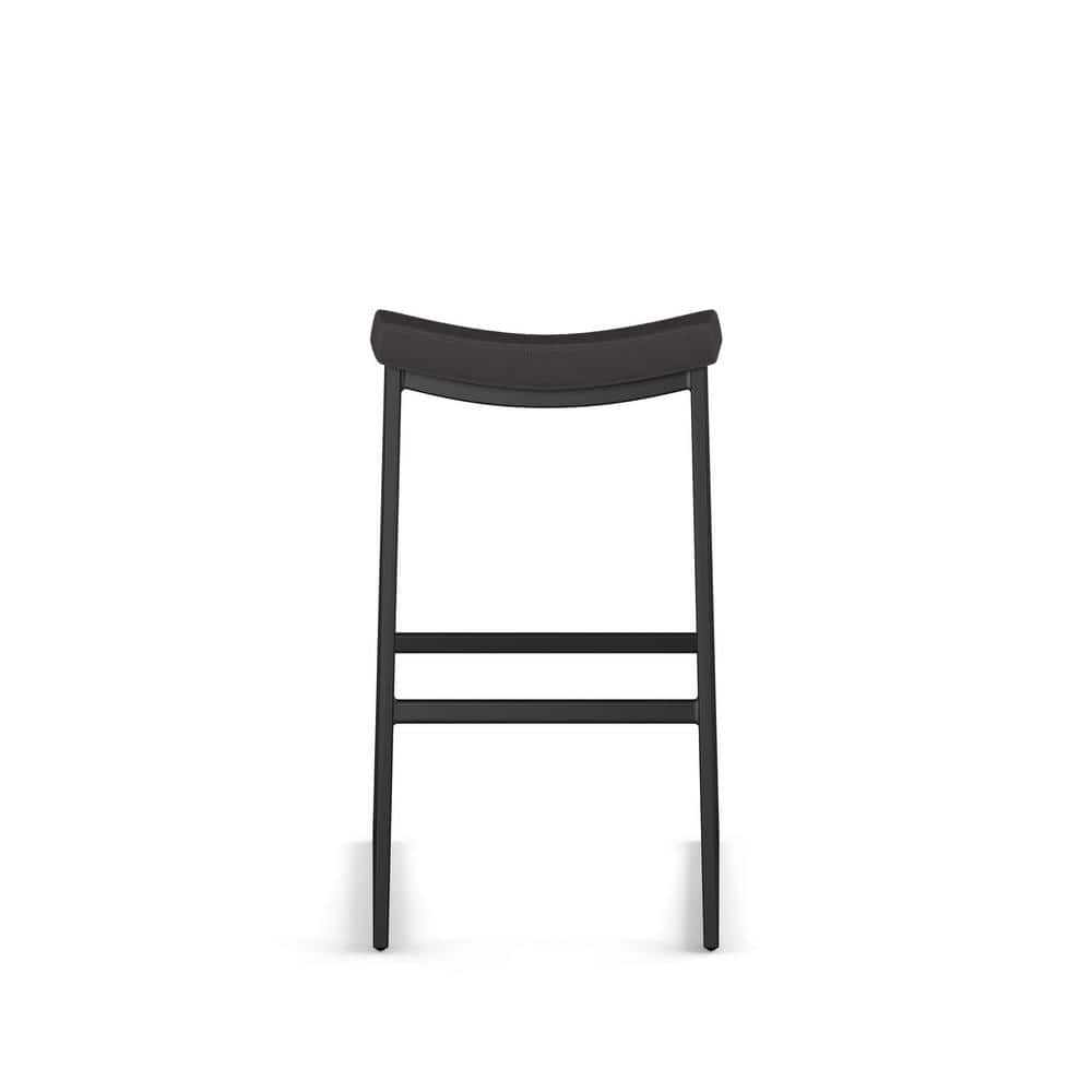 David 26" Black Faux Leather and Metal Backless Counter Stool