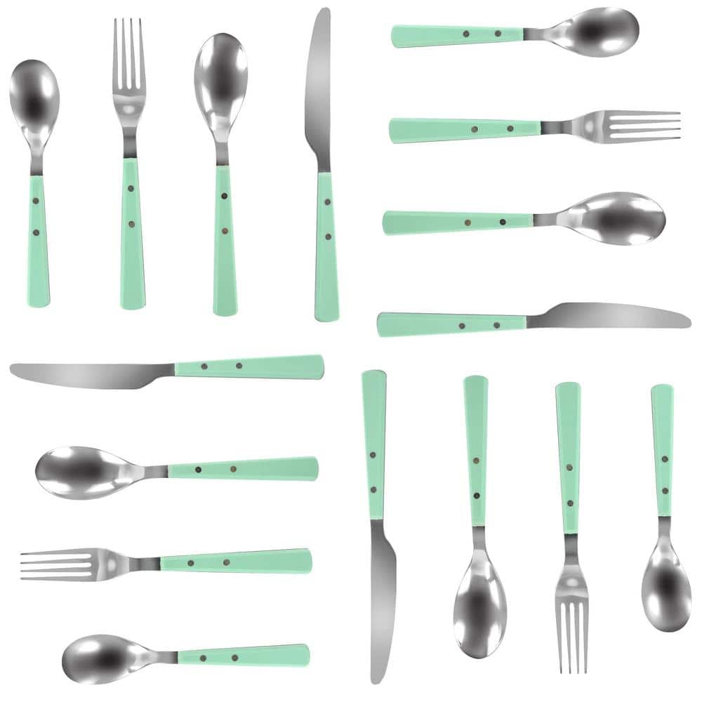 Martha Blue Stainless Steel 16-Piece Flatware Set
