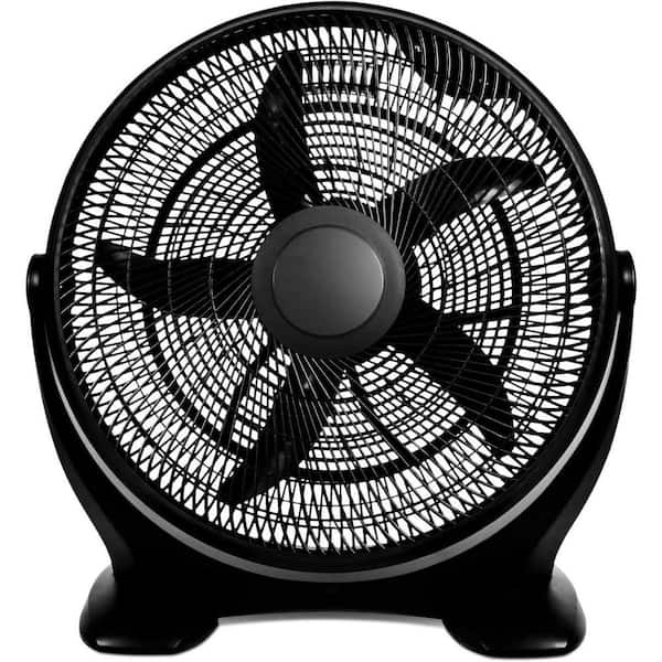 Edendirect 18 in. 3-Fan Speeds Floor Fan in Black with Adjustable Head